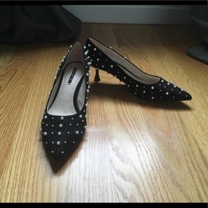 ZARA | Basic Collection- Black Pearly High Heels